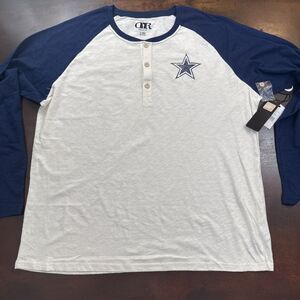 Dallas Cowboys Darius Rucker Men's White/Navy Raglan Long-Sleeve Shirt 2XL NWT